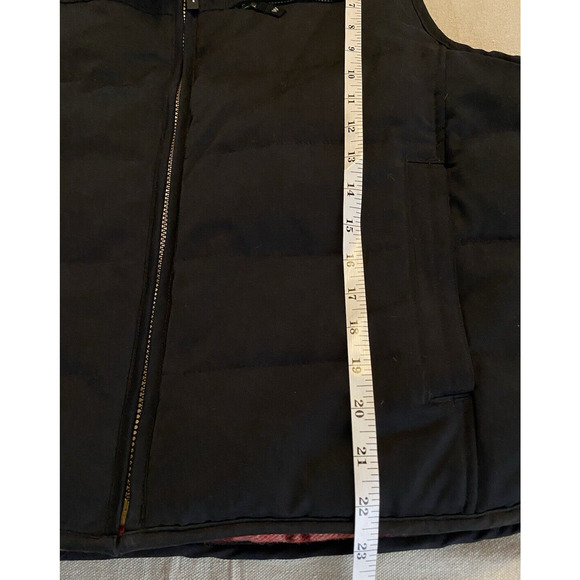 Woolrich Reversible Vest Black-RedPlaid Womens Large Coyote Fur Collar Down Vest - Picture 15 of 16